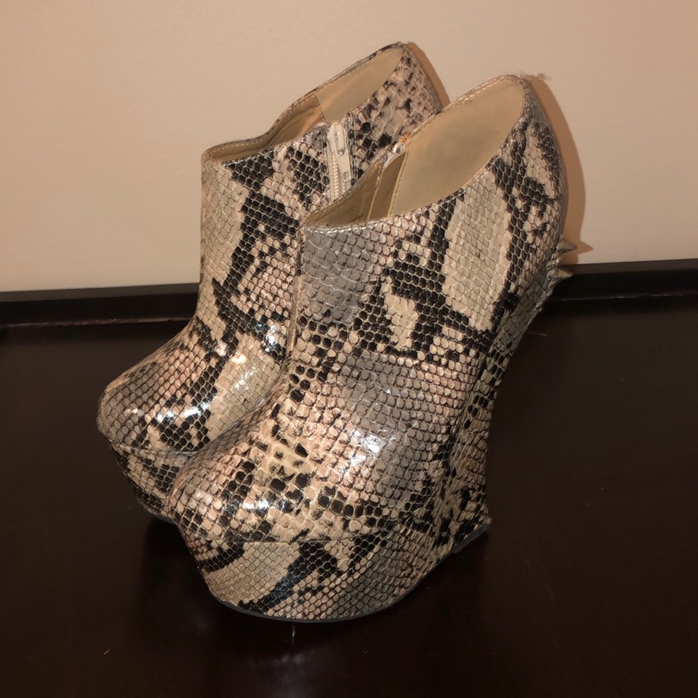 Make Me Chic Snake Skin Booties
